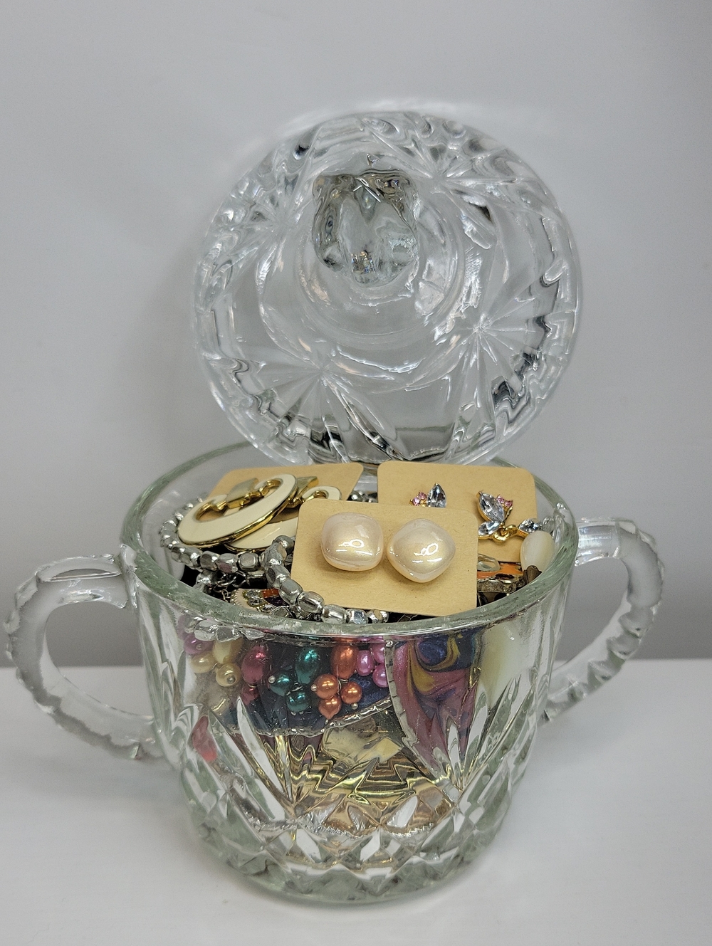 Assorted Earrings Is A Dish with Lid